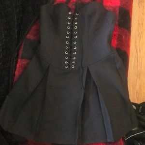 Black sexy baby doll corset dress lip service